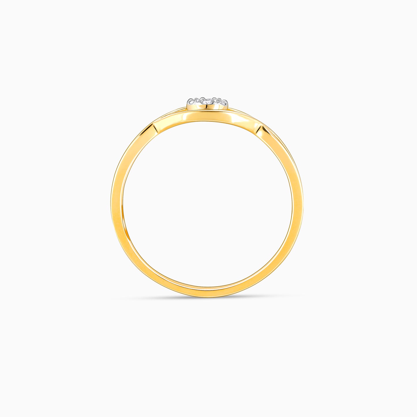 Gold Embraced Lab Grown Diamond Ring