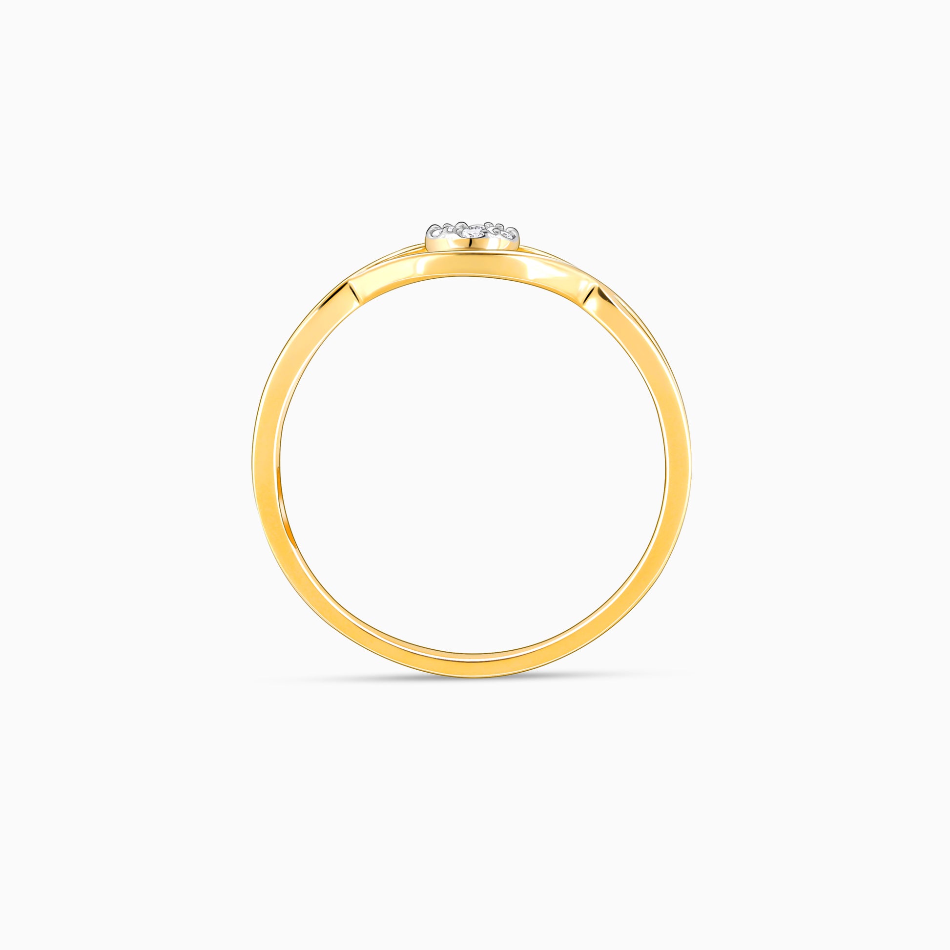 Gold Embraced Lab Grown Diamond Ring