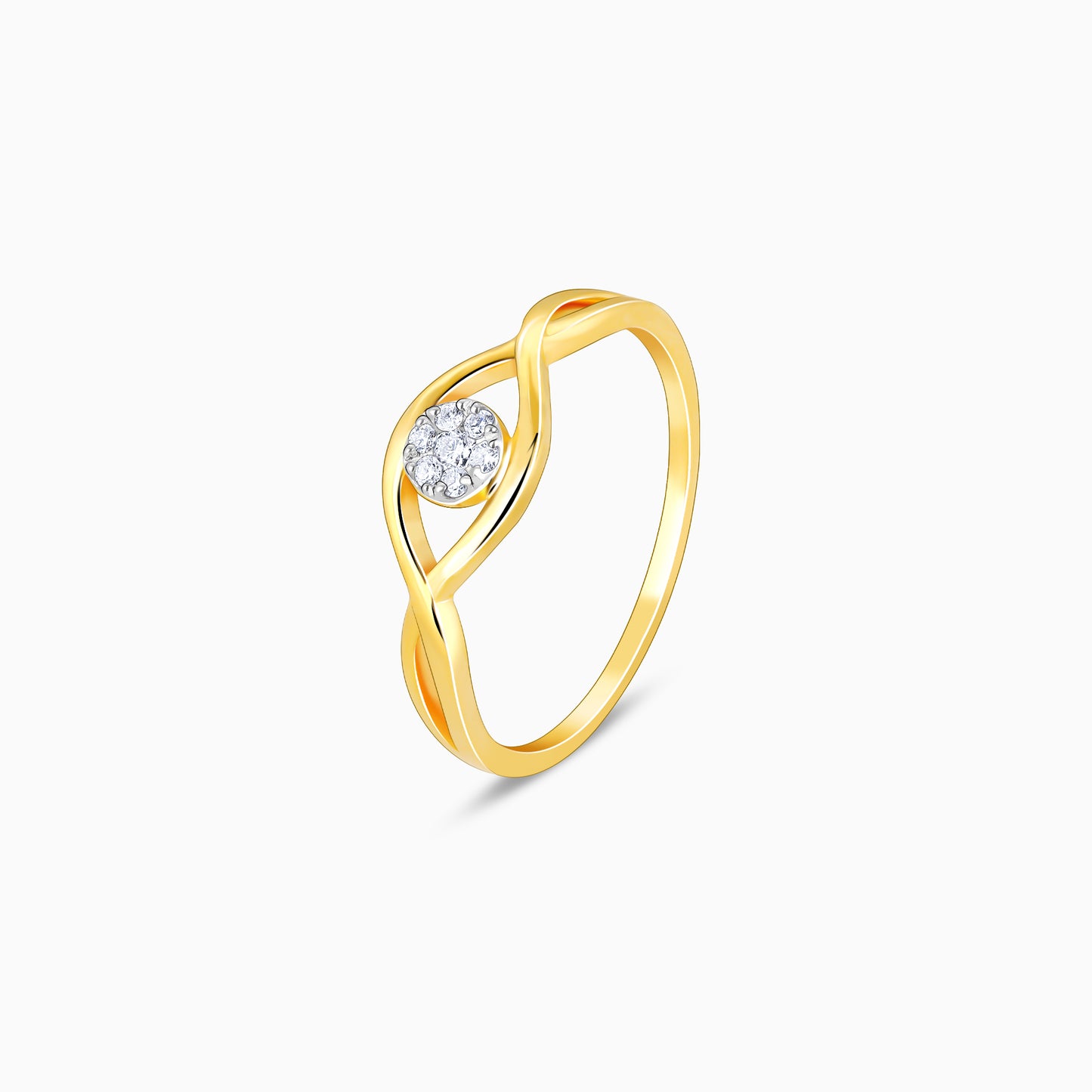 Gold Embraced Lab Grown Diamond Ring