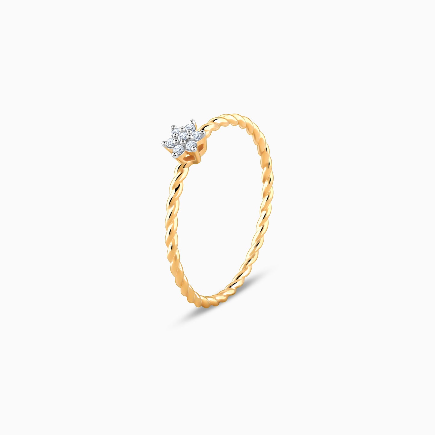 Gold Classic Floret Diamond Ring