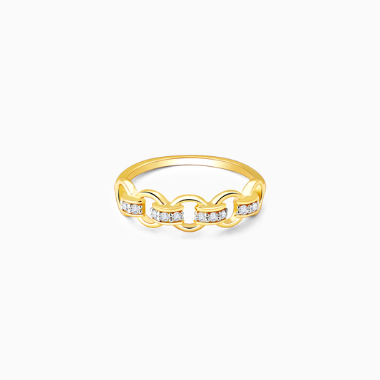 Gold Interlocked Diamond Ring