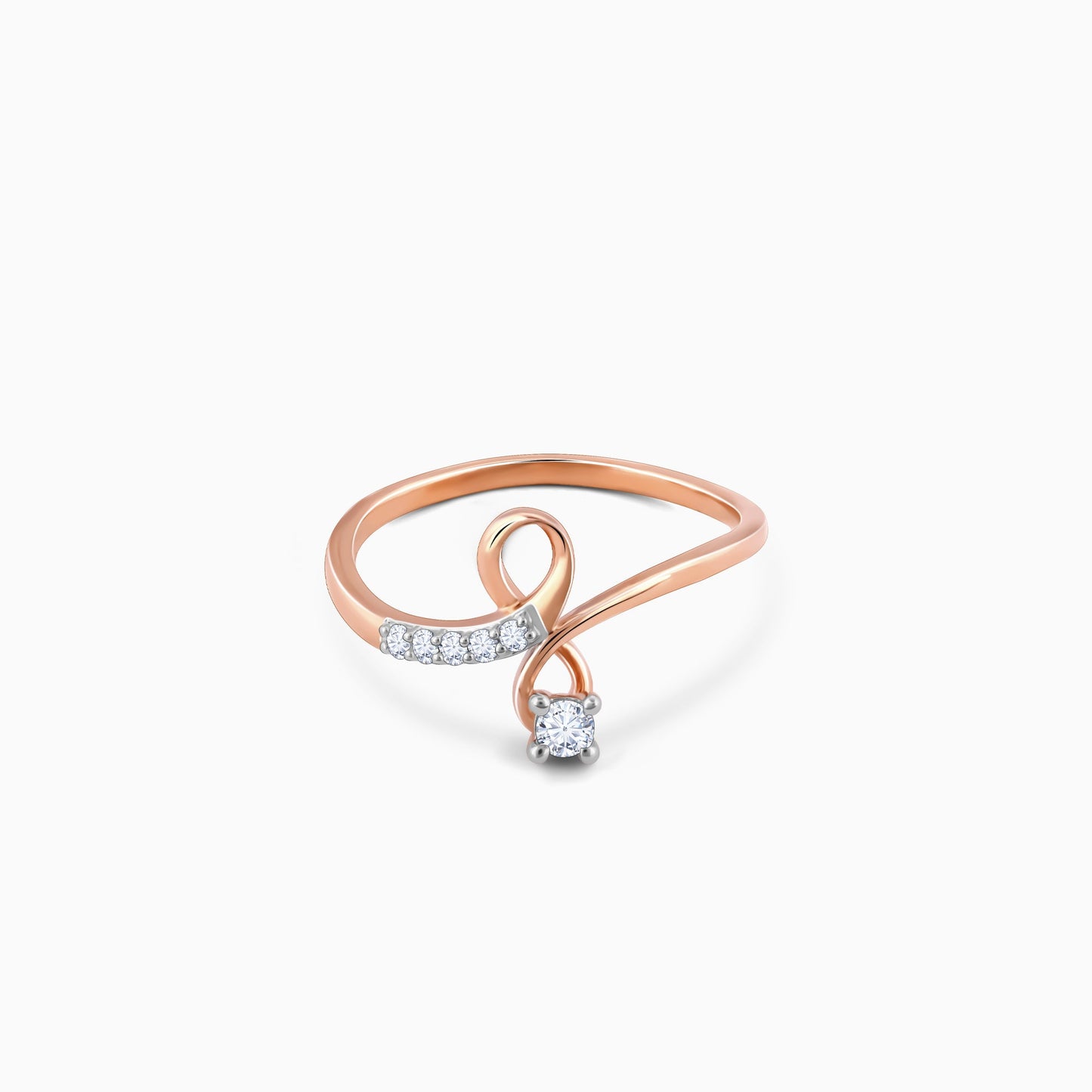 Rose Gold Looped Diamond Ring