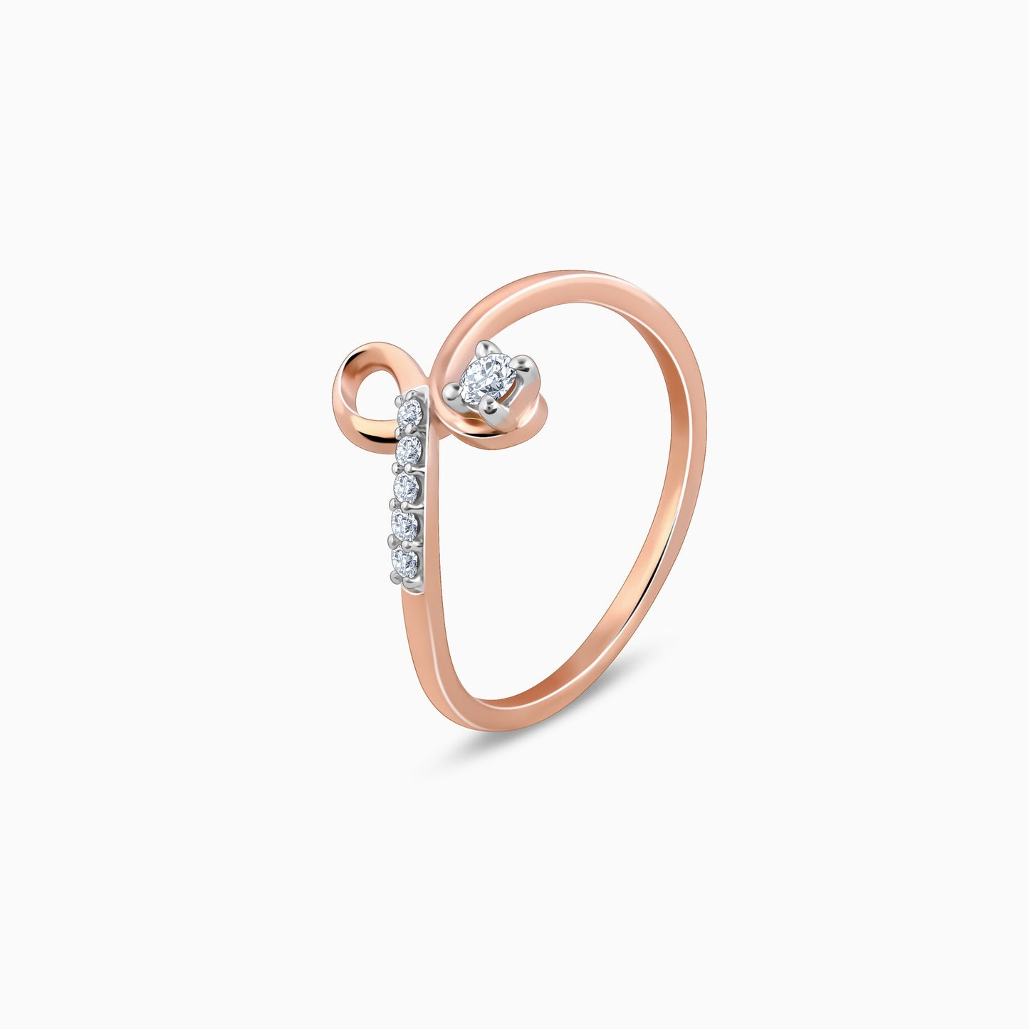 Rose Gold Looped Diamond Ring