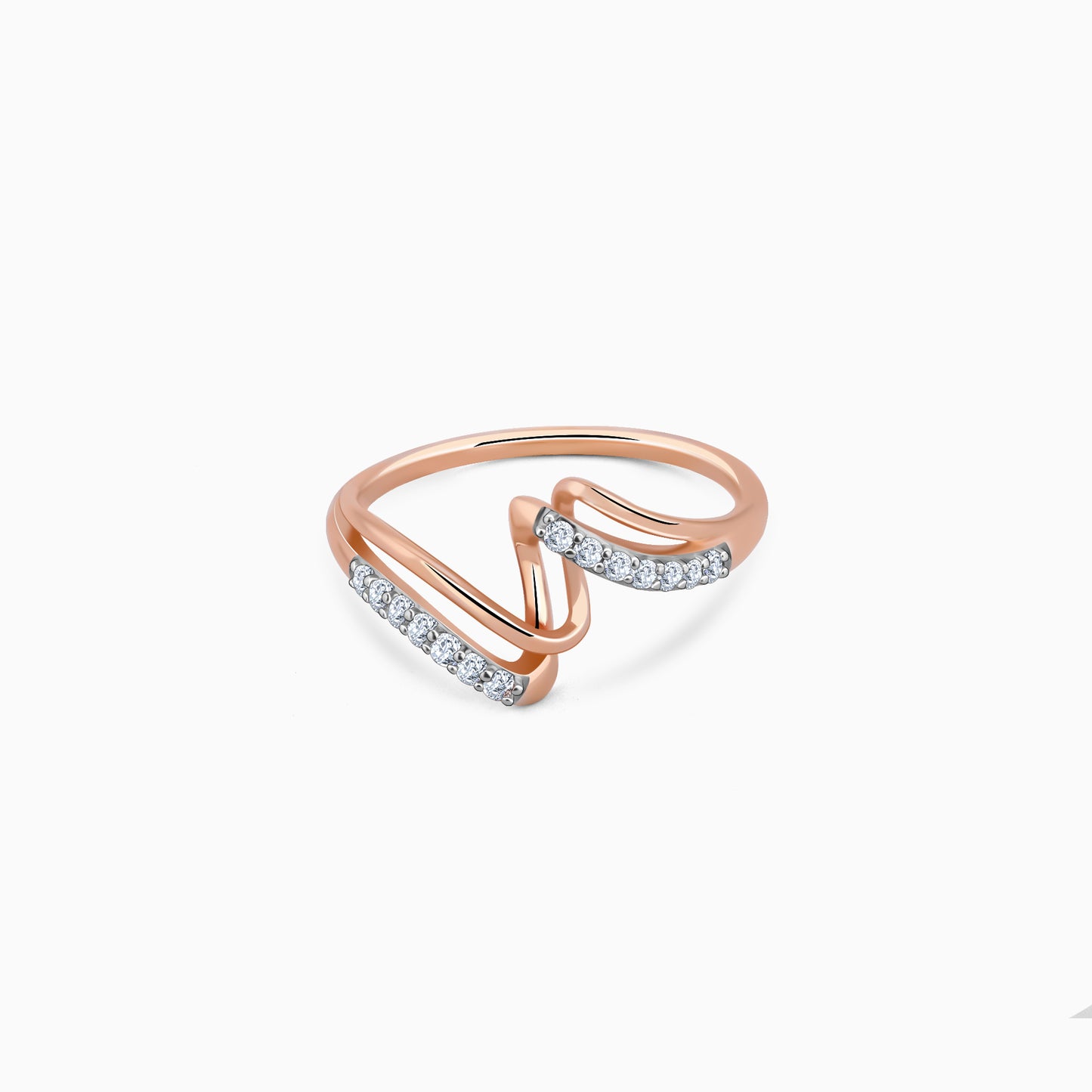 Rose Gold Furl Diamond Ring