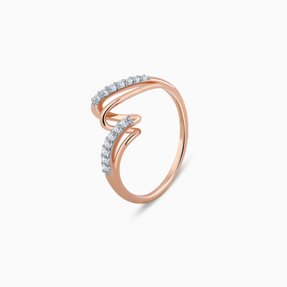 Rose Gold Furl Diamond Ring