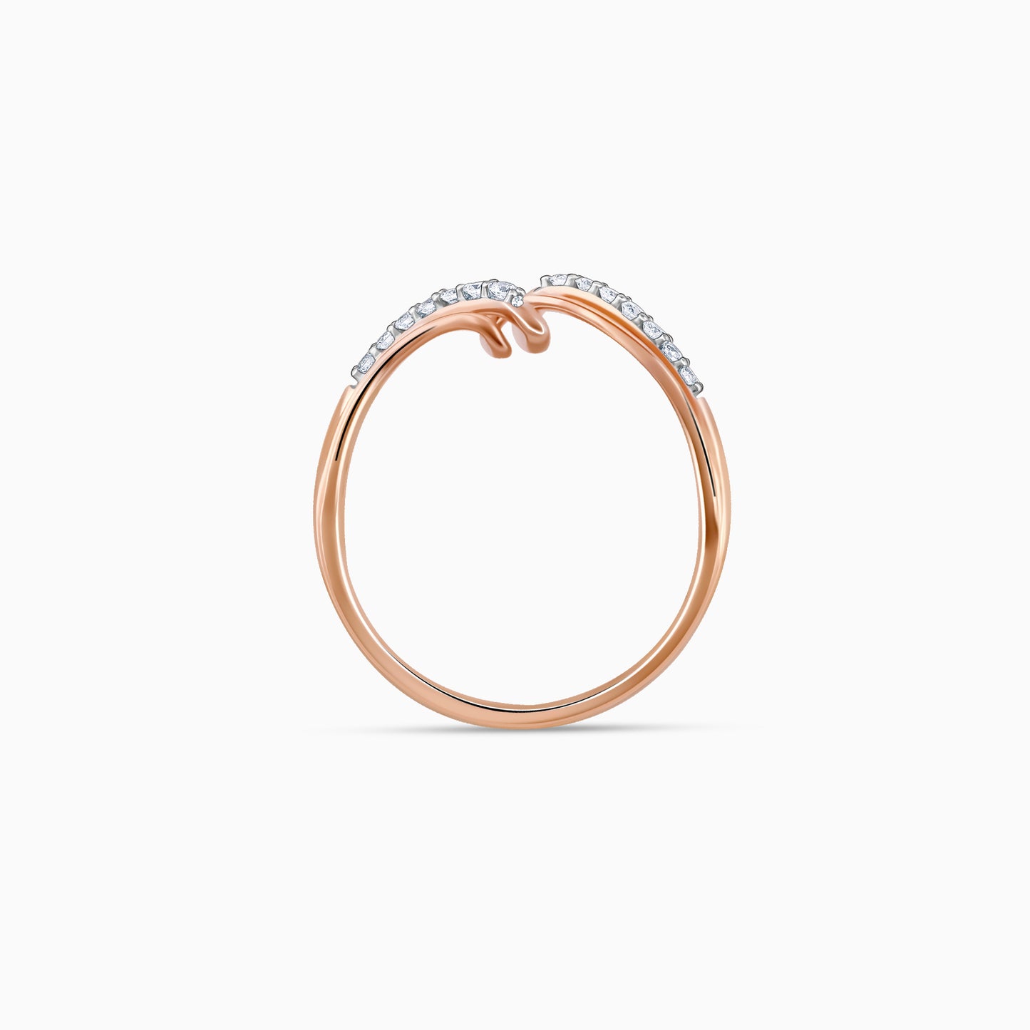 Rose Gold Furl Diamond Ring