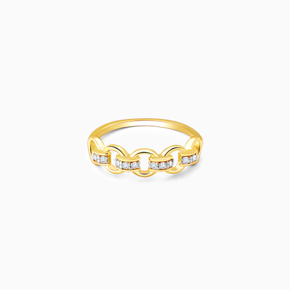 Gold Interlocked Diamond Ring