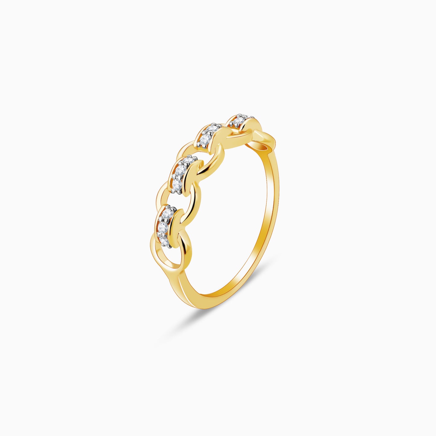 Gold Interlocked Diamond Ring