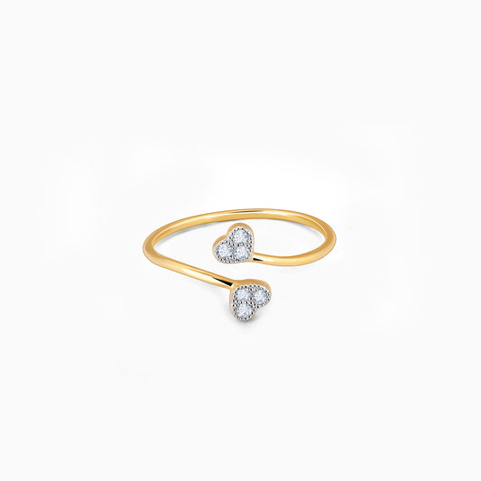 Gold Heartbeat Duo Diamond Ring