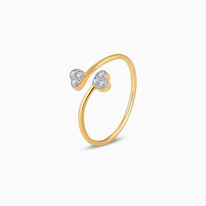 Gold Heartbeat Duo Diamond Ring