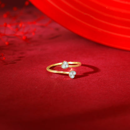 Gold Heartbeat Duo Diamond Ring