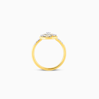 Gold Blossoming Flower Diamond Ring