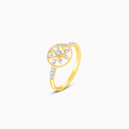 Gold Blossoming Flower Diamond Ring