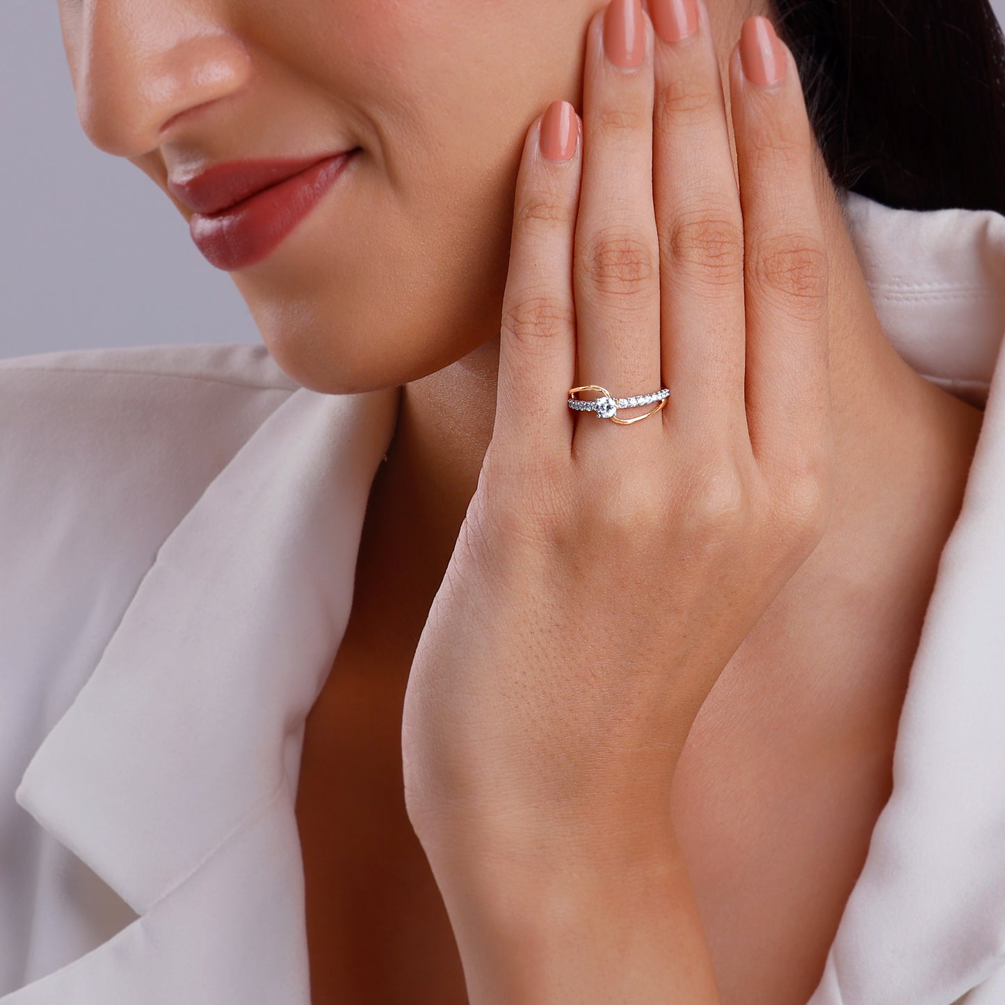 Rose Gold Gratifying Diamond Ring