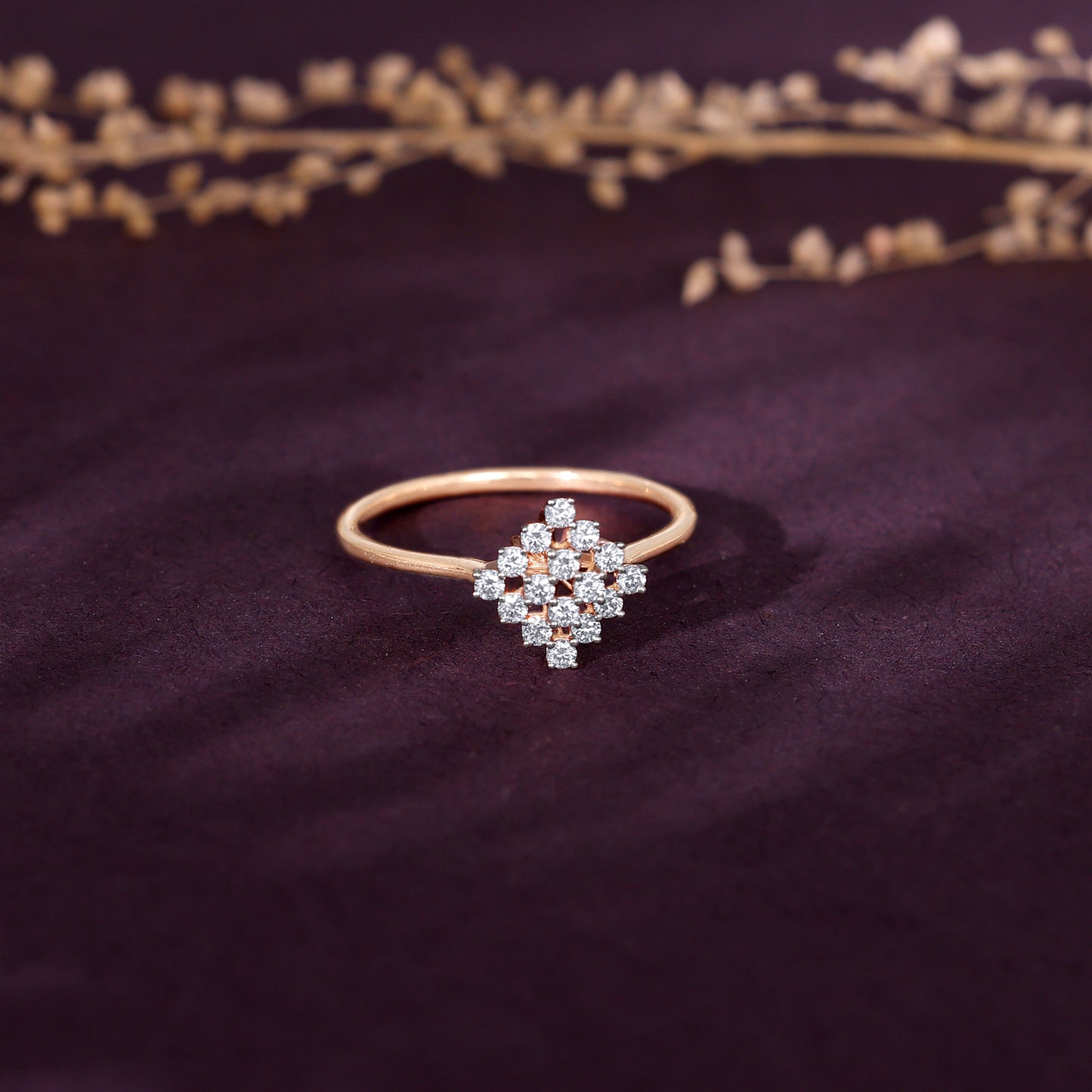 Rose Gold Noble Diamond Ring