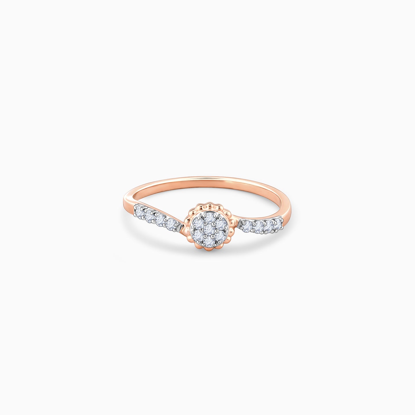 Rose Gold Aura Diamond Ring