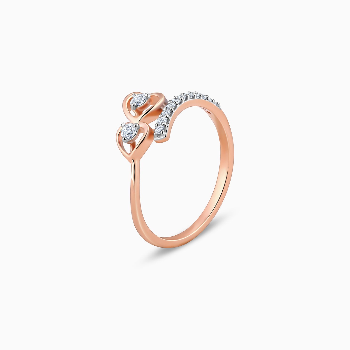 Rose Gold Connected Diamond Ring