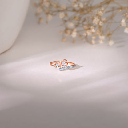 Rose Gold Connected Diamond Ring