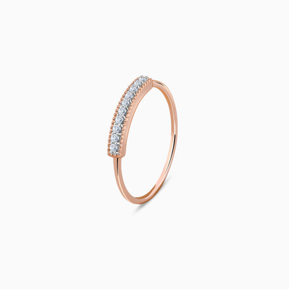 Rose Gold Stria Diamond Ring