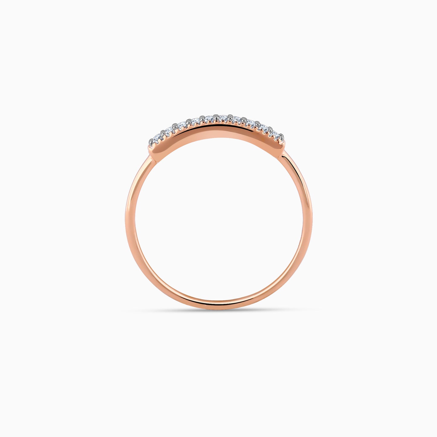 Rose Gold Stria Diamond Ring