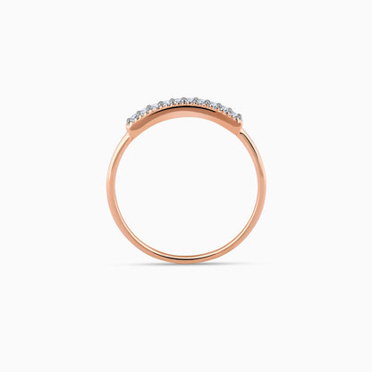 Rose Gold Stria Diamond Ring