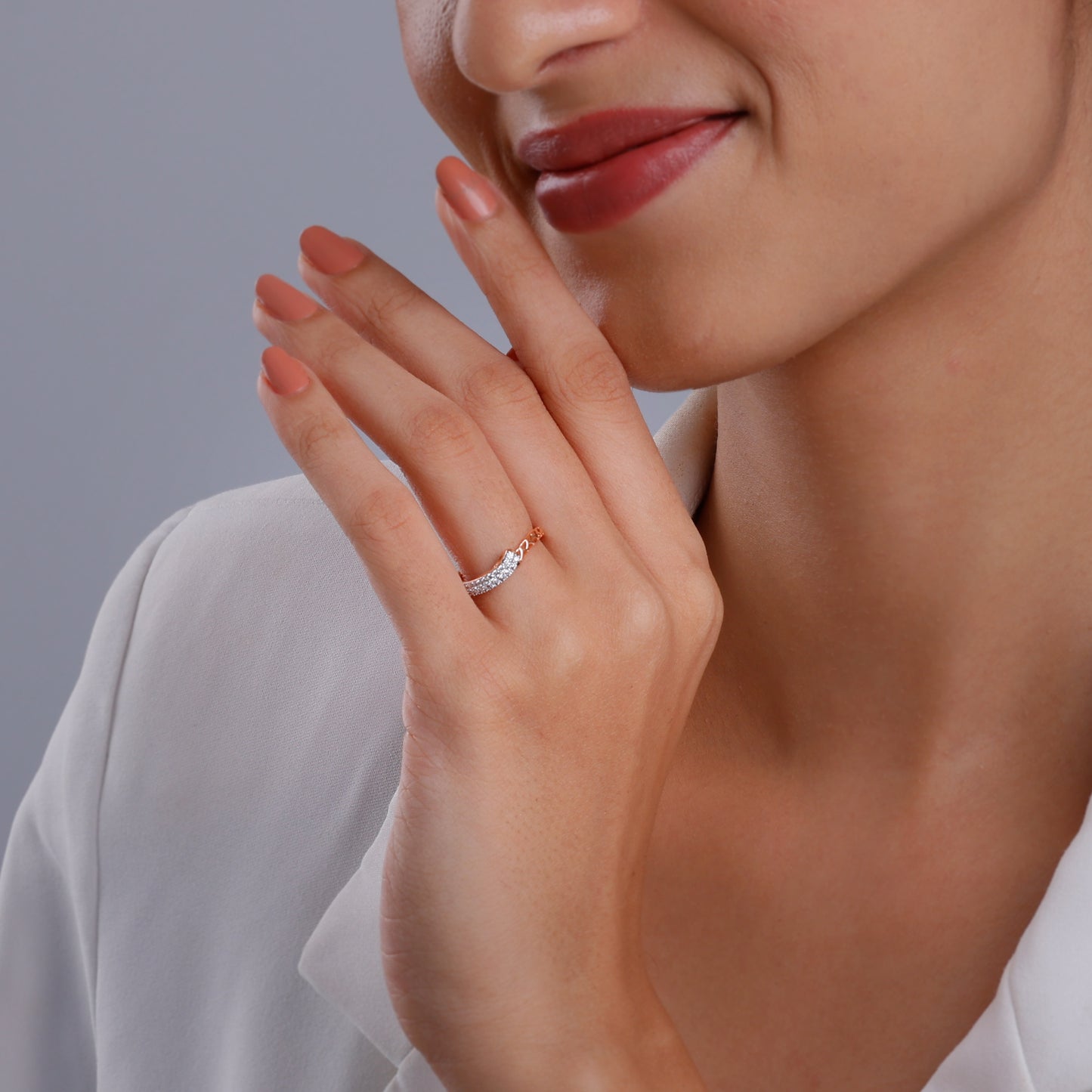 Rose Gold Flicker Diamond Ring