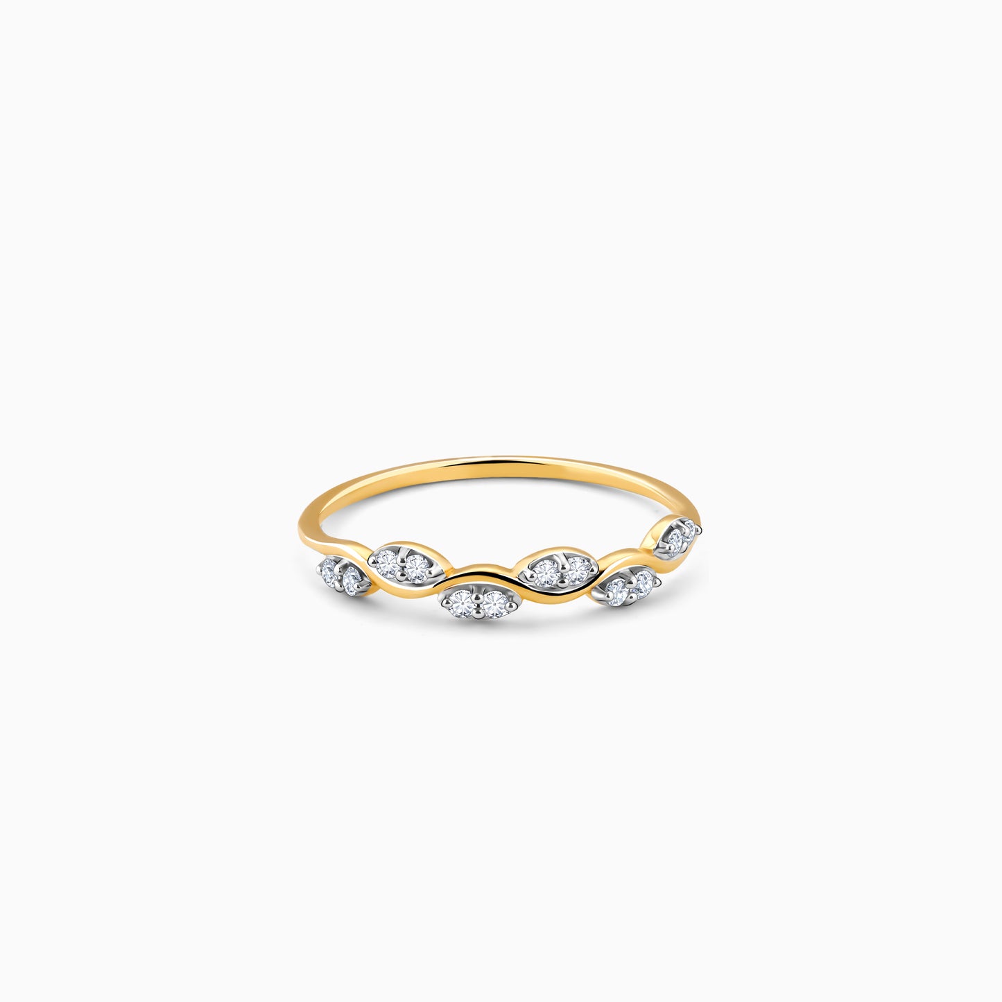 Gold Majestic Curves Diamond Ring