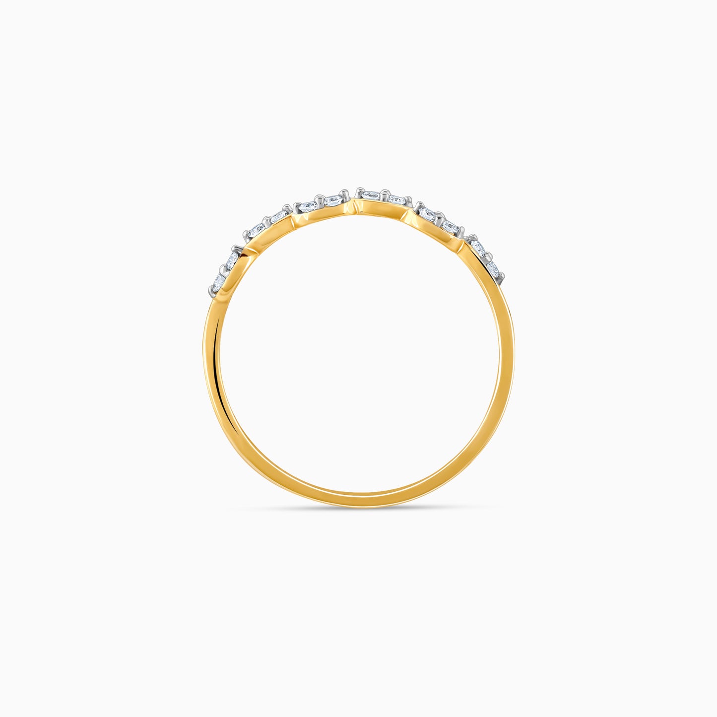 Gold Majestic Curves Diamond Ring