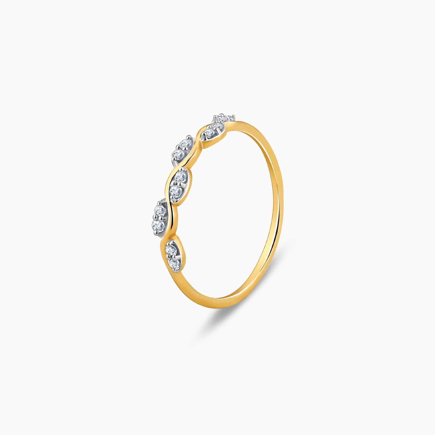 Gold Majestic Curves Diamond Ring