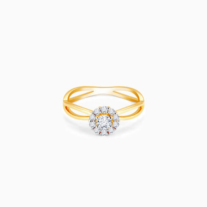 Gold Sparkling Love Diamond Ring