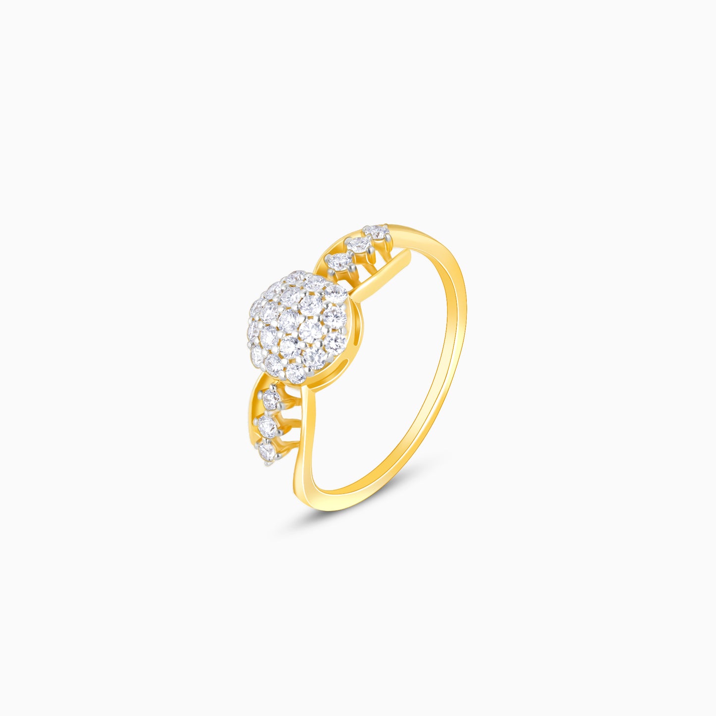 Gold Shining Cluster Diamond Ring