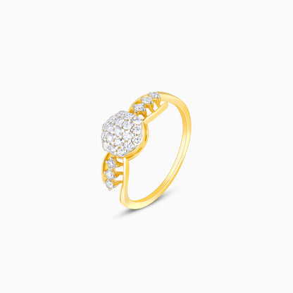 Gold Shining Cluster Diamond Ring