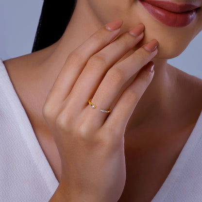 Gold Open Horizon Diamond Ring