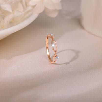 Rose Gold Gesto Diamond Ring