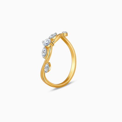 Gold Whimsical Swirl Diamond Ring