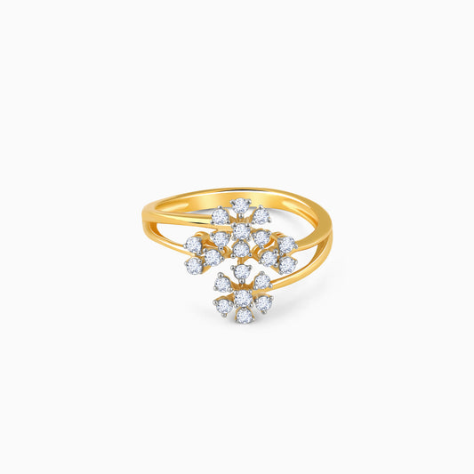 Gold Floral Bouquet Diamond Ring