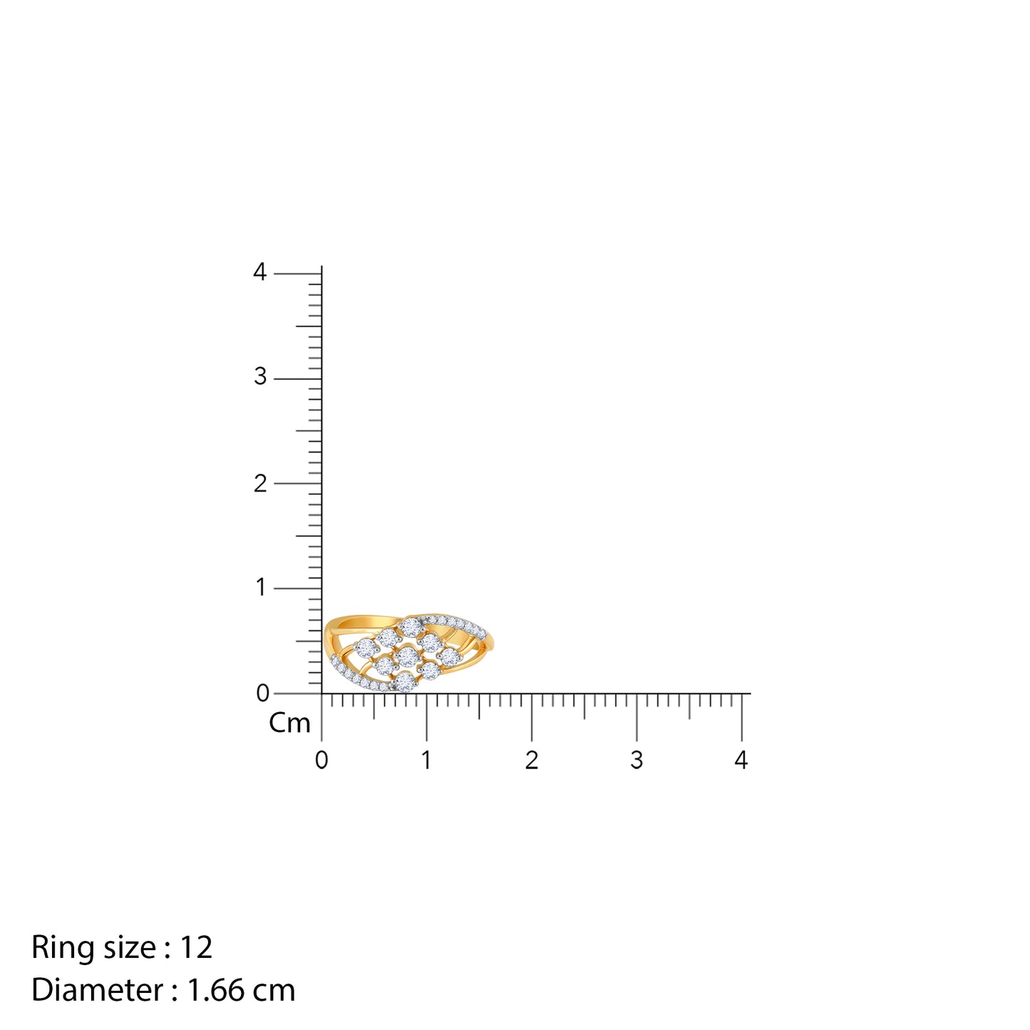 Gold Graceful Wave Diamond Ring