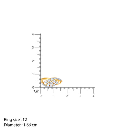 Gold Graceful Wave Diamond Ring