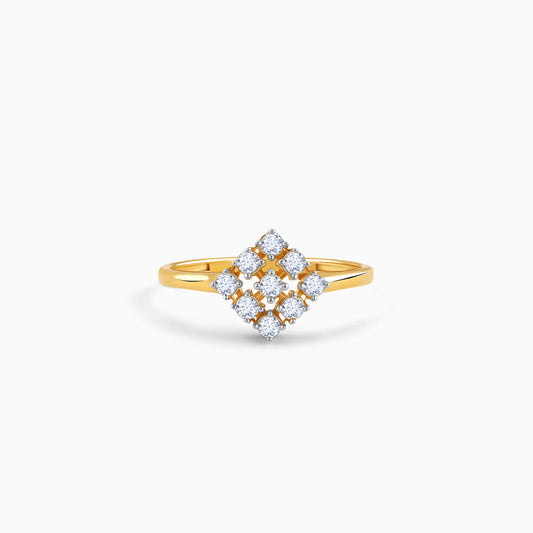 Gold Vierkant Diamond Ring