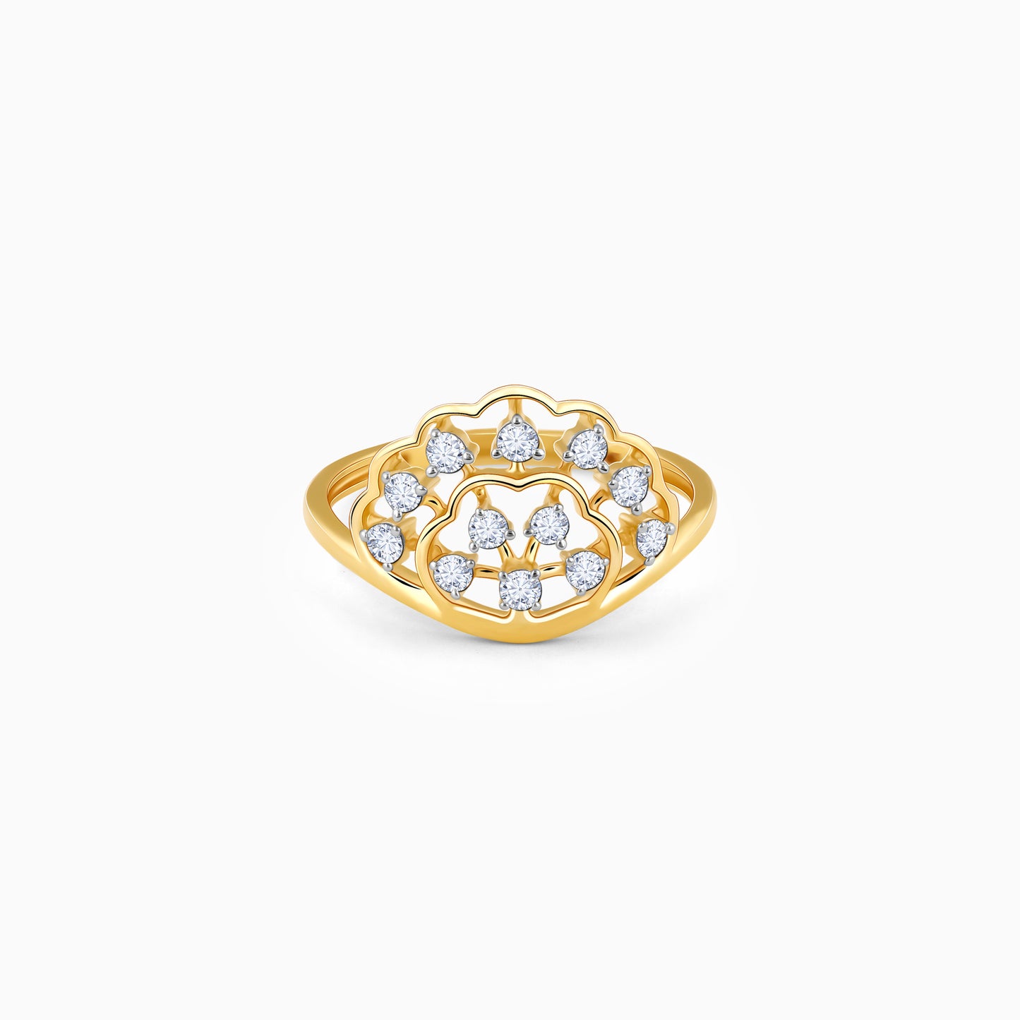 Gold Fanfare Diamond Ring