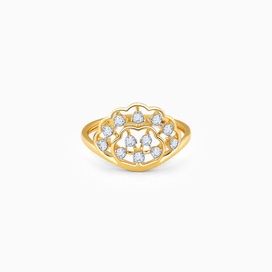 Gold Fanfare Diamond Ring