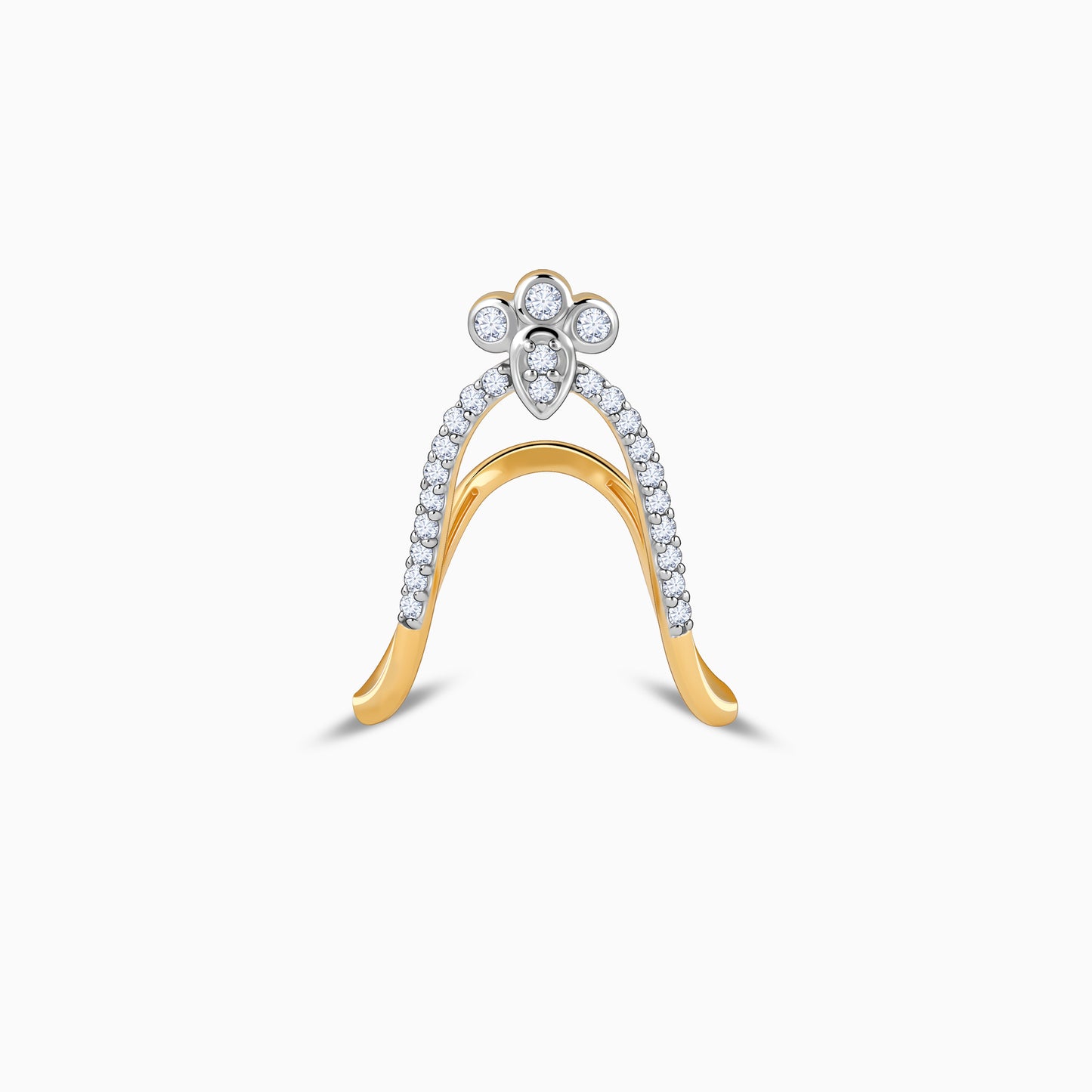 Gold Floret Shine Diamond Vanki Ring