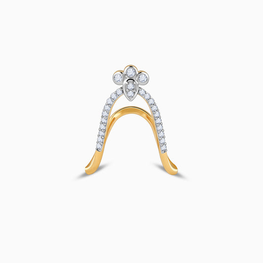 Gold Floret Shine Diamond Vanki Ring