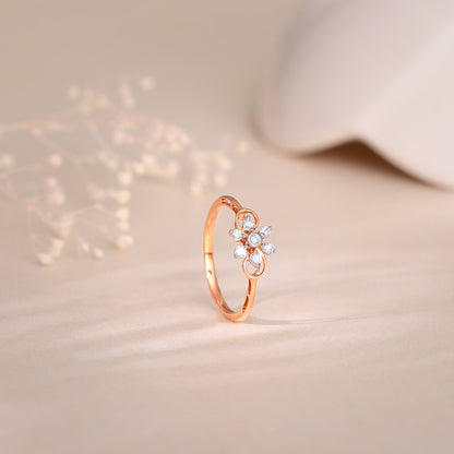 Rose Gold Aconite Diamond Ring