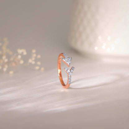 Rose Gold Heartshot Diamond Ring