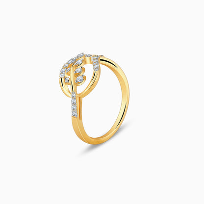 Gold Leaf in Luxury Diamond Ring