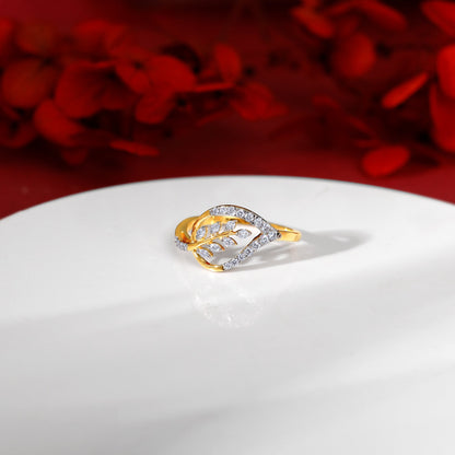 Gold Leaf in Luxury Diamond Ring