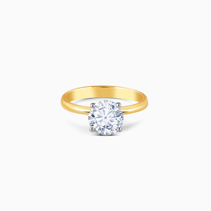 Gold Mystic Aura Solitaire Diamond Ring