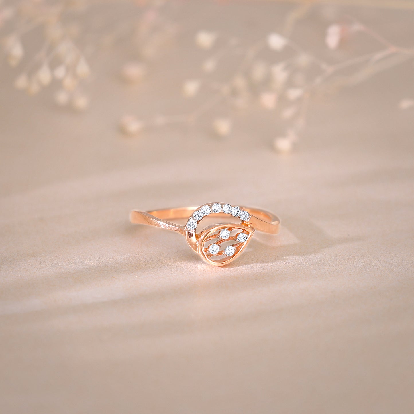 Rose Gold Soft Ember Diamond Ring