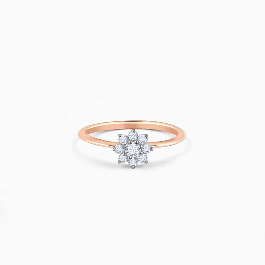 Rose Gold Floral Glisten Diamond Ring